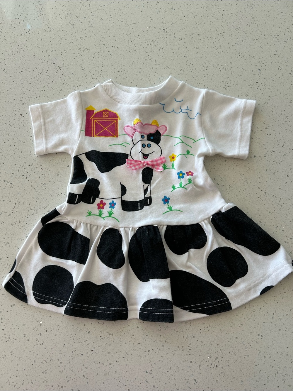 Lightning Bug Girls 2T Cow Farm Dress Vintage 1990s